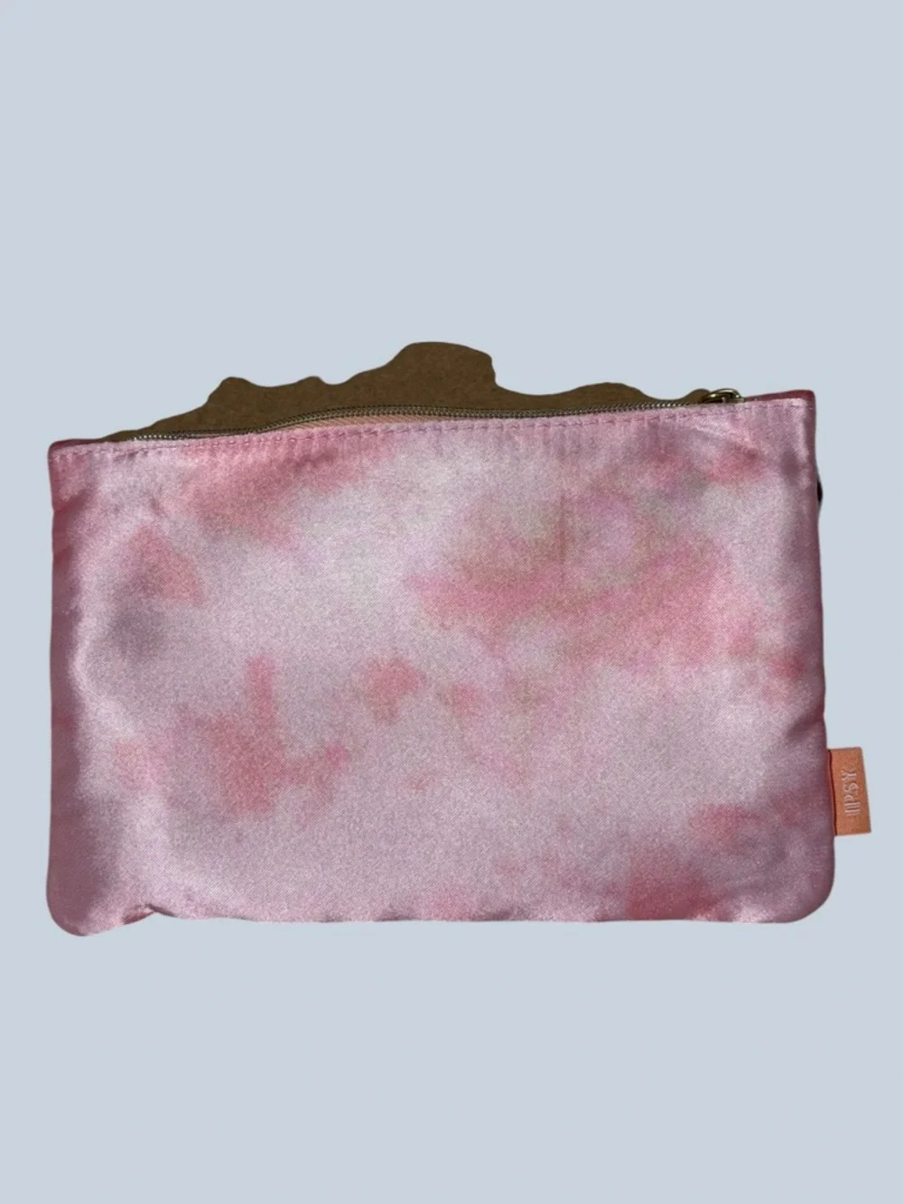 Ipsy Pink Satin Zip Pouch NWT